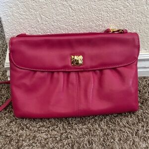 Amanda Smith Fuchsia Leather Clutch